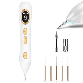 Portable Skin Tag Remover Pen With LED Light 9 Intensity Gears Cordless Rechargeable Skin Tag Removal Kit Intended For Common Warts Mole Skin Tag (Option: WHITE)