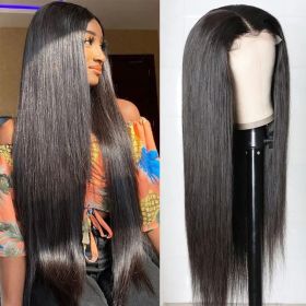 5x5 Lace Straight Human Hair Wig, Natural Color, Density (Option: 14inch)
