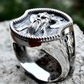Retro Personality Cool Viking Double Axe Viking Titanium Steel Ring (Color: Silver, size: NO.11)