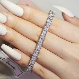 Simple Square Zircon Bracelet Personality (Color: White)