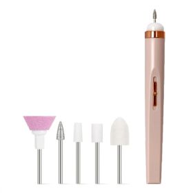 Portable Mini Nail Grinder Nail Remover With Light (Color: Light Pink, Type: Nail Tools)
